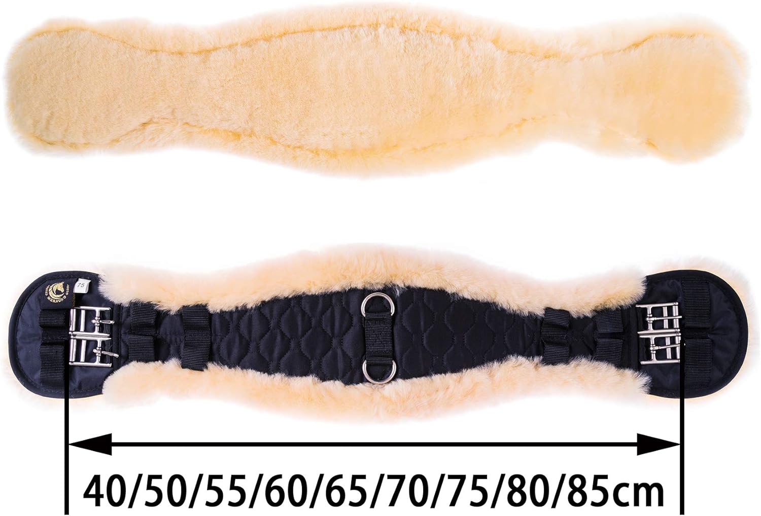 Sangle de dressage en véritable peau de mouton mérinos