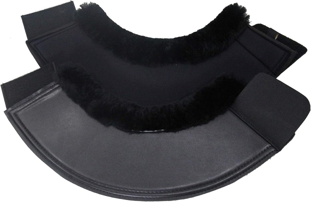 Cloches pour chevaux en caoutchouc avec bordure en peau de mouton