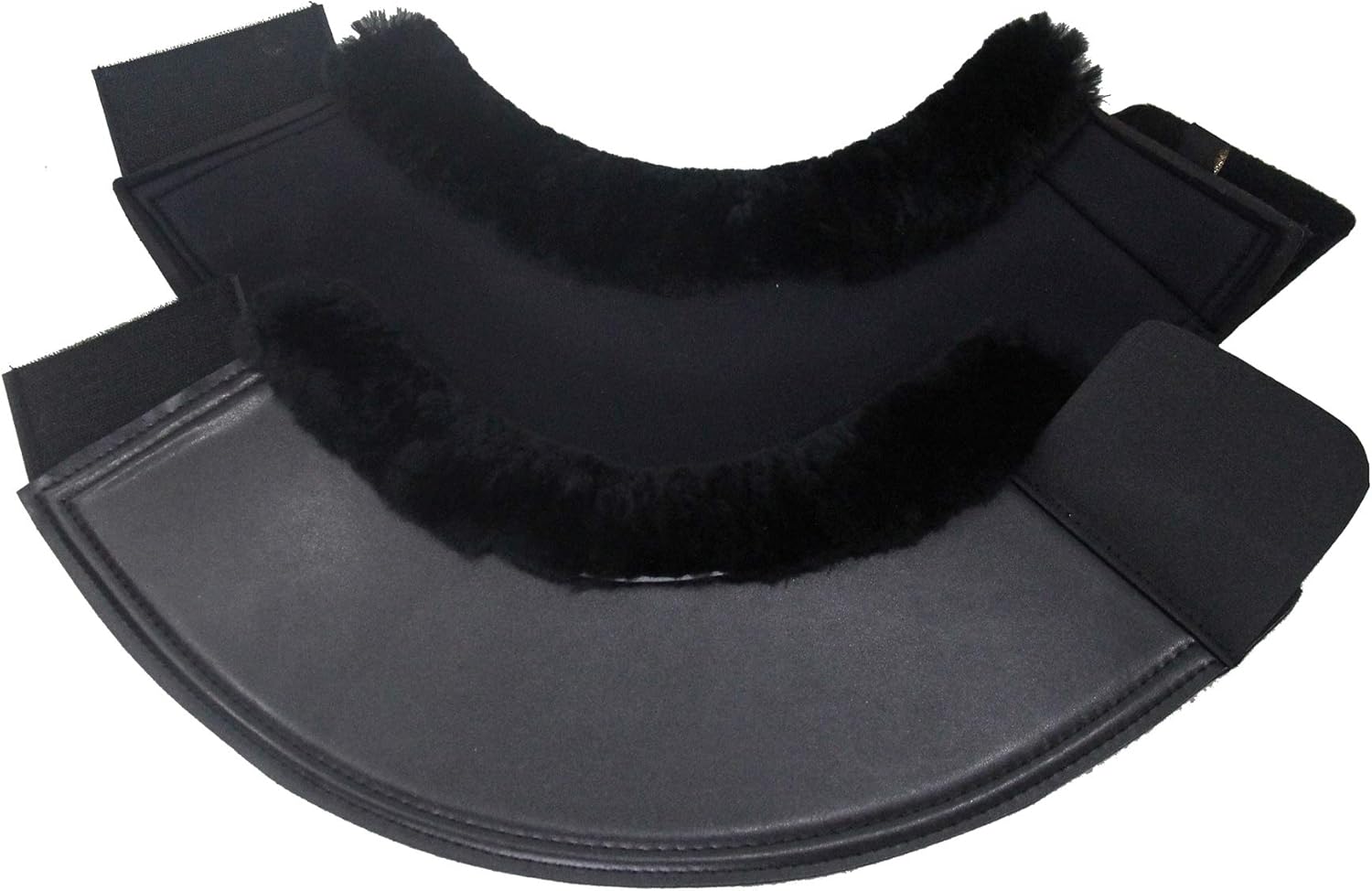 Cloches pour chevaux en caoutchouc avec bordure en peau de mouton
