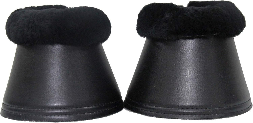 Cloches pour chevaux en caoutchouc avec bordure en peau de mouton