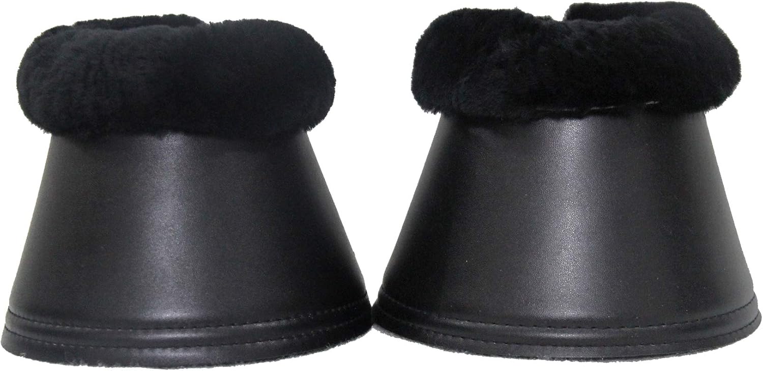 Cloches pour chevaux en caoutchouc avec bordure en peau de mouton