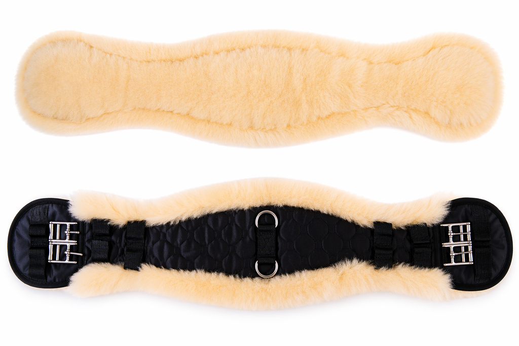 Sangle de dressage en véritable peau de mouton mérinos